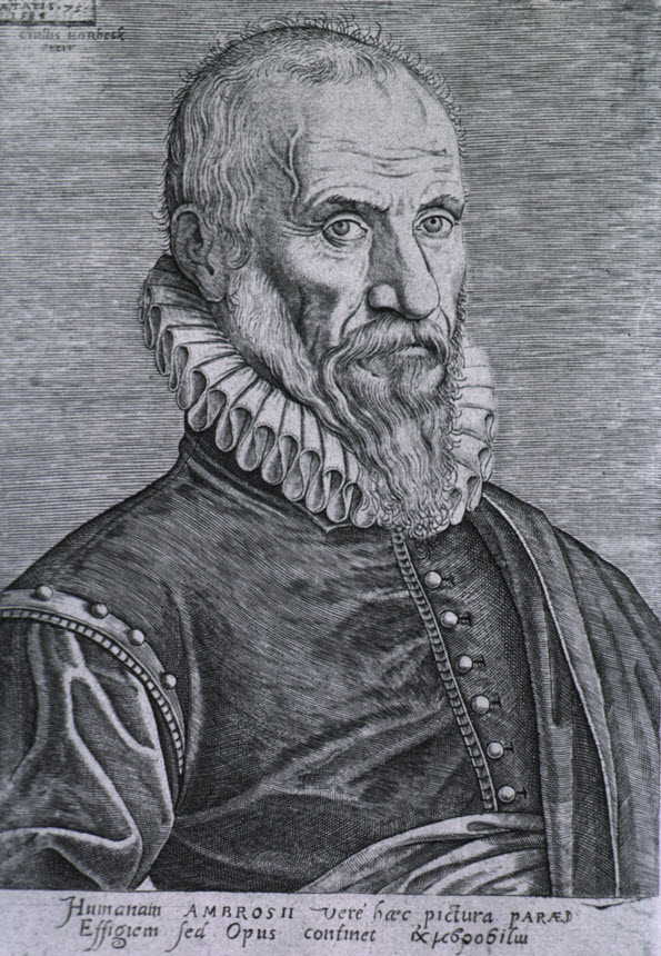 Portrait of a man with a ruffled neck piece.