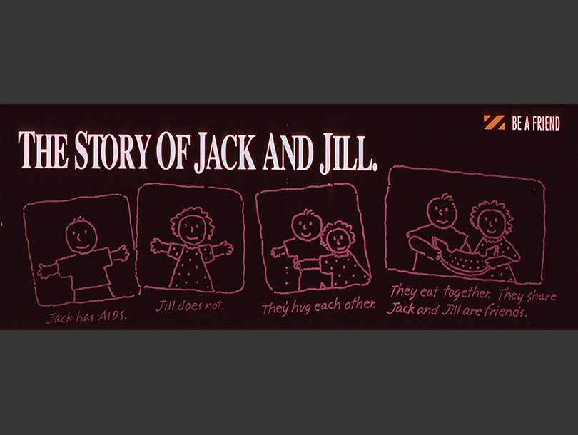 Color drawings of four storyboard squares with stick figures drawn inside.