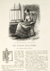 Page with text and an illustration of a woman sitting reading.