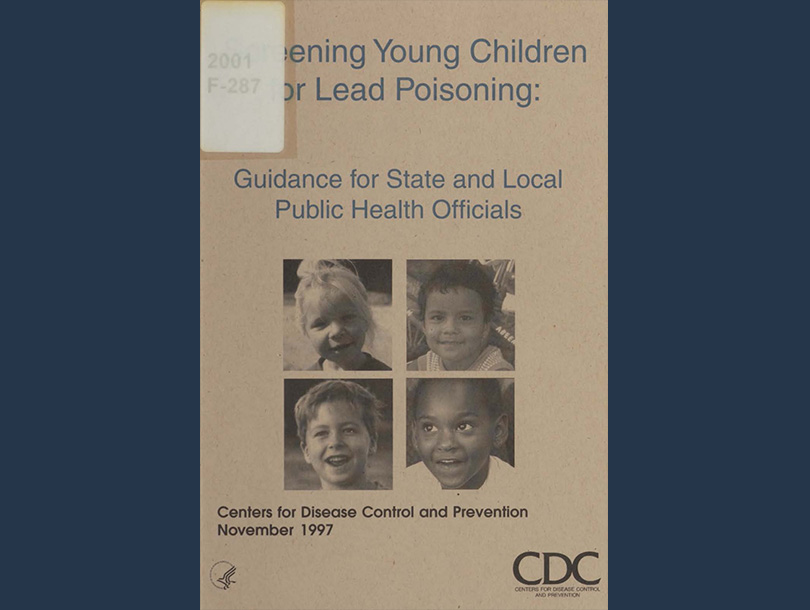 A book cover with text and pictures of four children