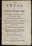 The tryal of Spencer Cowper, Esq., London, 1699