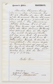 An inquisition before Henry Woltman, Coroner on the body of Charles Thomas, May 9, 1879