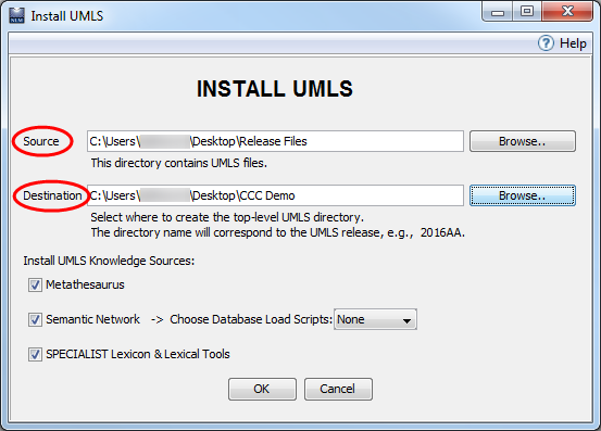 Fig 2: Install UMLS Window