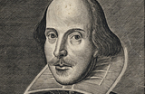 Detail from an engraved portrait of Shakespeare.