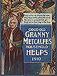 Granny Metcalfe's Household Helps from 1910. It features an older woman standing holding a rope that is holding bells on a pole above her head.