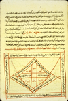 Folio 127a from al-Shadhilī's Kitāb al-‘Umdah al-kuḥlīyah fī al-amrāḍ al-baṣarīyah (The Ophthalmological Principle in Diseases of the Visual System) featuring a visual acuity diagram at the bottom in black and red ink. The text is written in a medium-large, clear naskh script in black ink with headings in red.