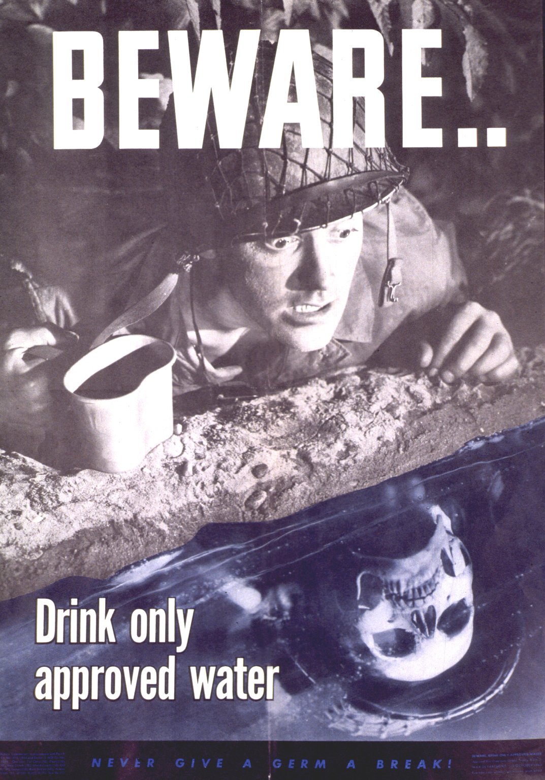 Water purity campaign poster  U.S. War Dept., 1944.