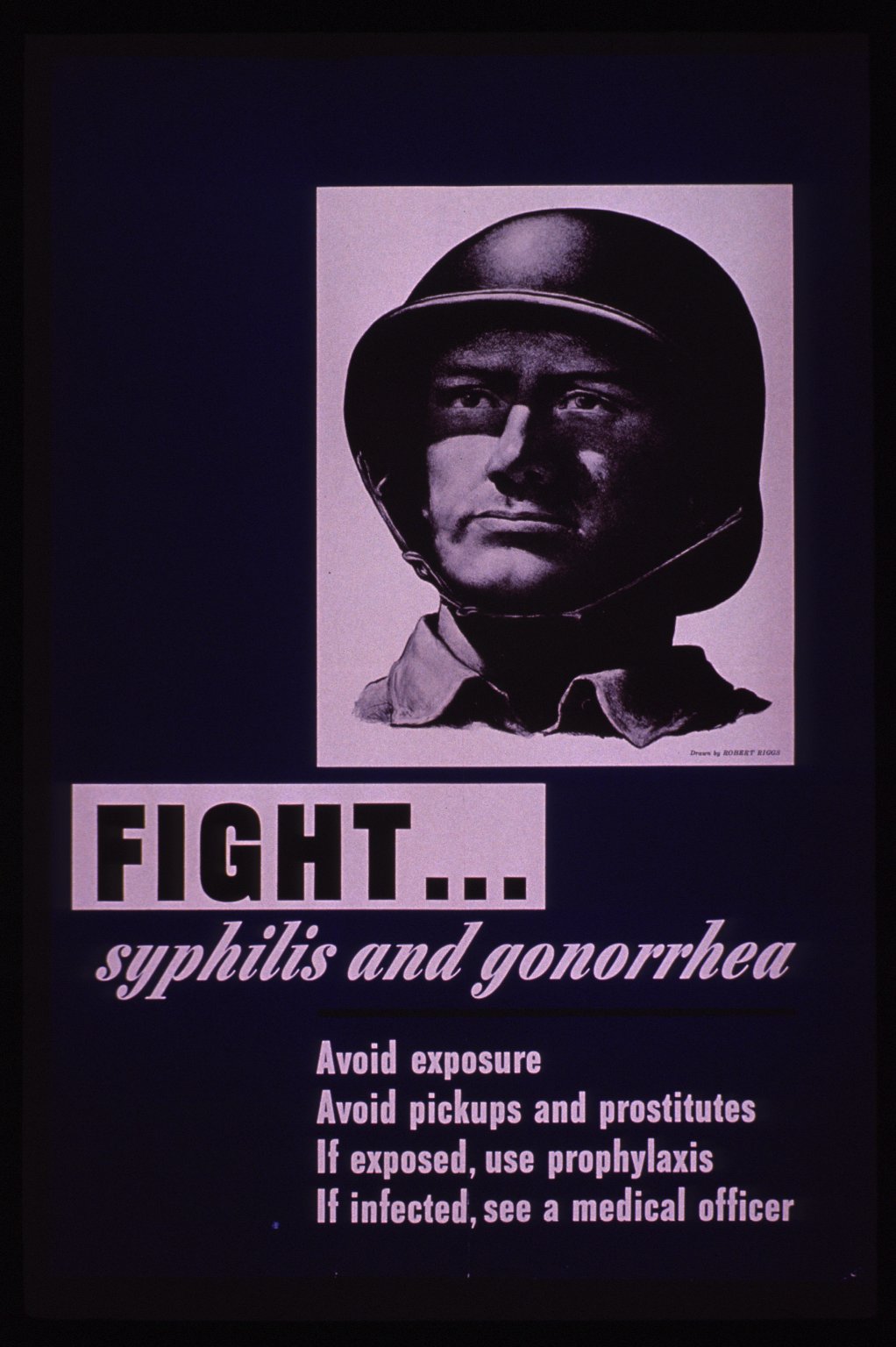 Venereal disease campaign poster U.S. Army, ca. 1942. Artist. Robert Riggs.