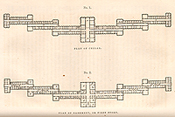 Proposed hospital layout showing the floorplans of the cellar and first floors with long wings of open wards extending east and west from the central hallway, from Thomas Kirkbride’s On the construction, organization, and general arrangements of hospitals for the insane (Philadelphia, 1854).  NLM Call number: WM K59o 1854.
