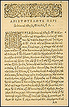 Page of Greek text with woodcut headpiece and initial from Aristotle. Physices acroaseos ... (Paris: Guillaume Morelius, 1561). NLM Call number: WZ 240 A717Gr 1561.
