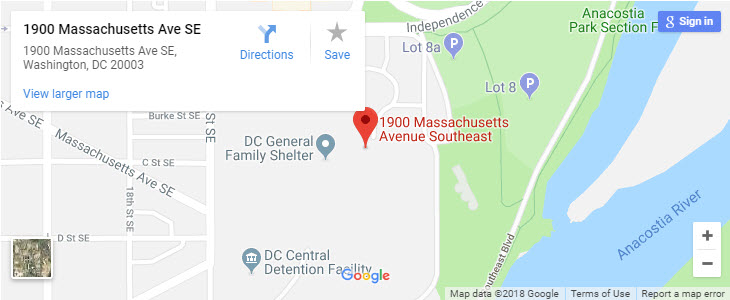 Directions to the former site of the District of Columbia General Hospital
