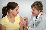 Stock image of a child being vaccinated.