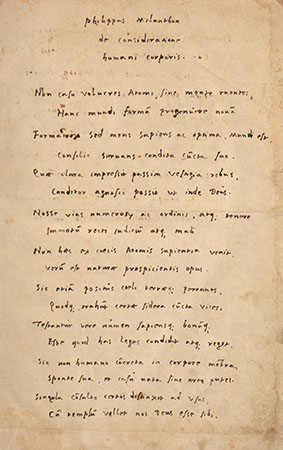 A handwritten poem in Latin.