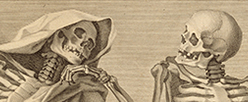 Detail from an anatomical atlas featuring skeletons.
