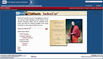 Screenshot of IndexCat website.
