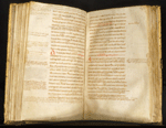 Folios 92 verso and 93 recto from Constantinus Africanus' Viaticum written on parchment. The folios are written in brown ink with marginal annotations in many different hands.