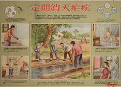 Poster with series of rectangular images and text, title on top