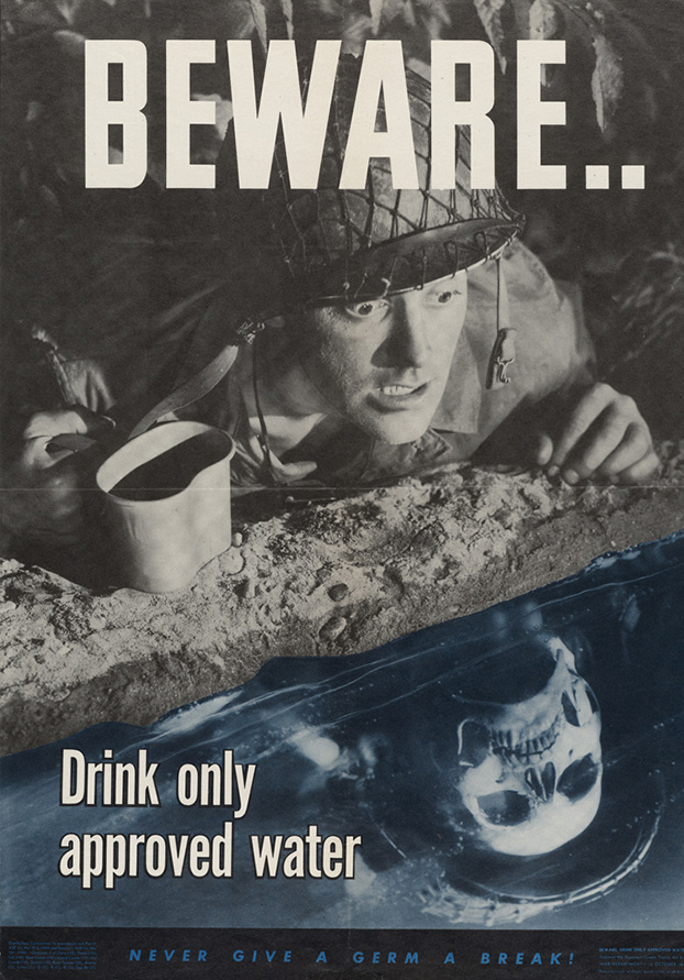 Poster warning of the dangers of dirty water