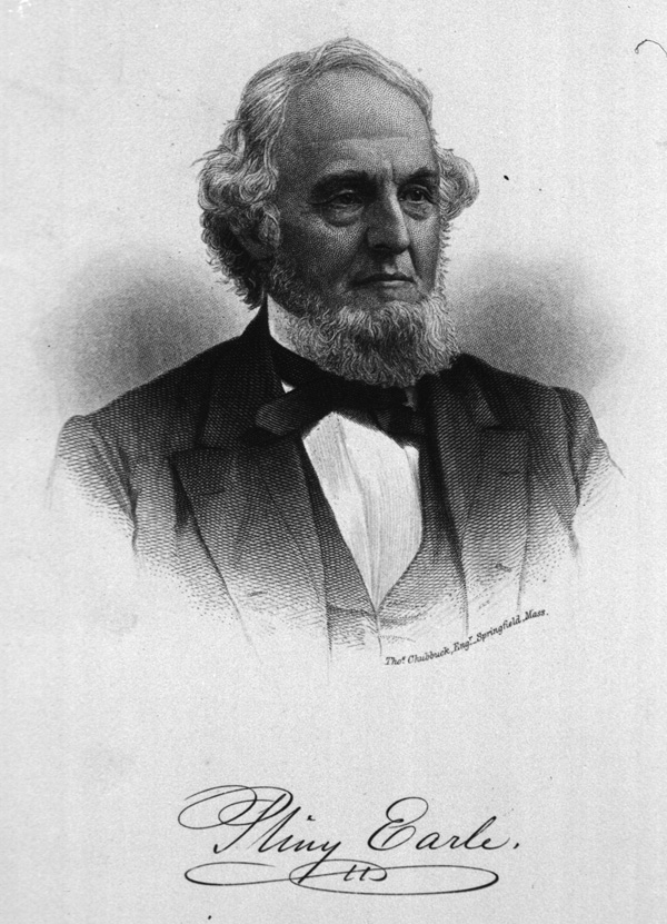 Engraved portrait of an older man with a beard in a suit, with printed signature below.
