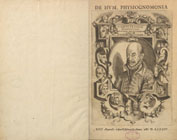 Title page showing the bust of a man surrounded by a decorative border.
