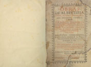 A printed title page in Spanish, red and black text surrounded by a decorative border.