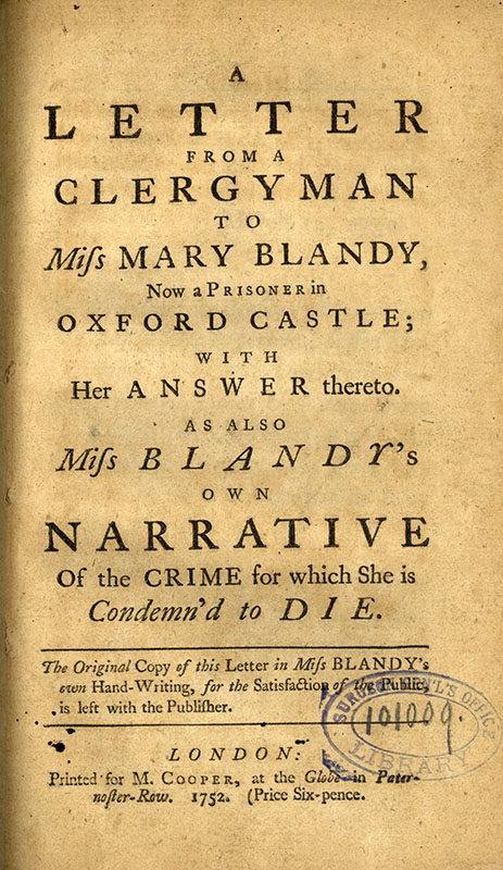 The cover of a pamphlet containing reprinted correspondence and the statement “The original copy of this letter…for the satisfaction of the public, is left with the Publisher.”.