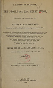 The titlepage of a pamphlet, summary of trial contents, and a stamp from the Surgeon General’s Office Library.