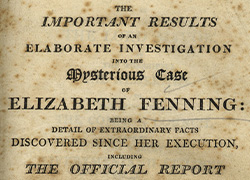 Pamphlet cover with a summary of the trial, print and publishing information, and a library stamp from the Surgeon General’s Office Library.