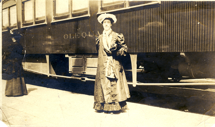 Charlotte on a trip to campaign for women's right to vote