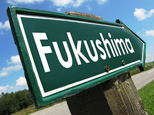 A street sign of the Fukushima Nuclear Plant where there was a nuclear accident on March 11, 2011, following a major earthquake