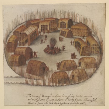 Indian Village of Pomeiooc, 1585-1586