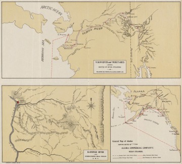 Routes of Alaska Commercial Company's ocean and river steamers in Alaska and the Klondike.