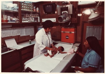 Patients in the mobile telemedicine truck