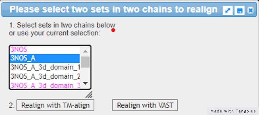 Screenshot from the iCn3D website, select chain 3NOS_A