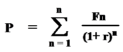 Discount rate calculation: compiling the discounted stream of costs (or benefits) over time formula