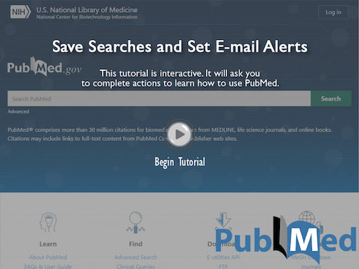 Save Searches and Set E-mai Alerts training home page