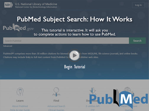 PubMed Subject Search training home page