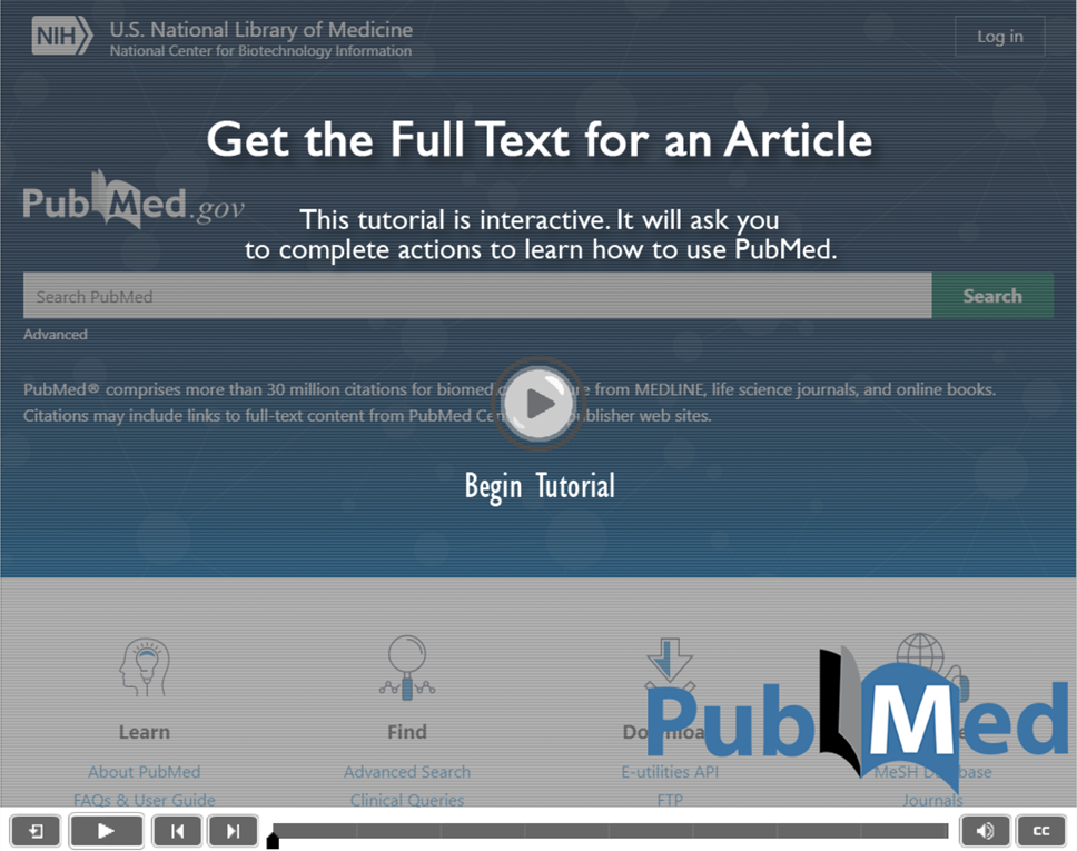 Get the Full Text of an Article training home page