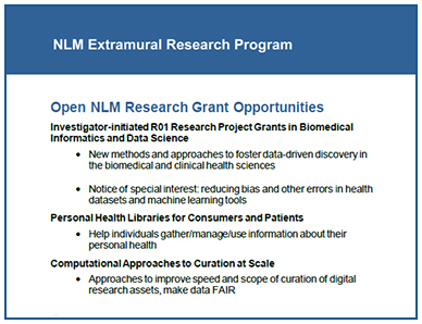 NLM Extramural Program Grant Opportunities Flyer
