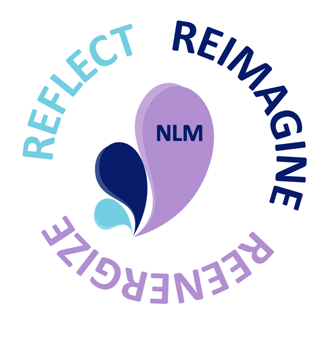 NLM Three Rs logo - Reflect, Reimagine, Reenergize