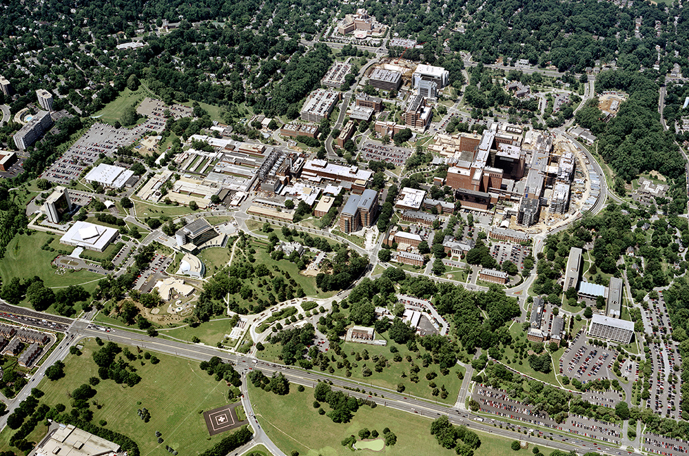 aerial view of the NIH campus