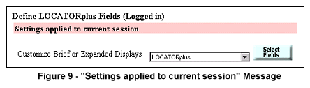 Settings applied to current session Message
