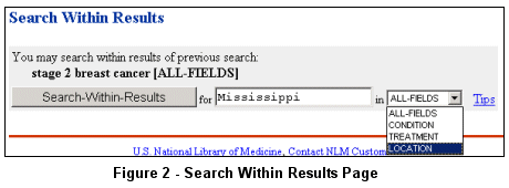 Search Within Results Page