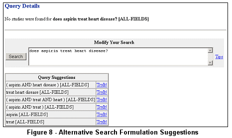 Alternative Search Formulation Suggestions