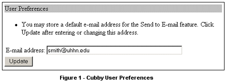 Figure 1:  Cubby User Preferences