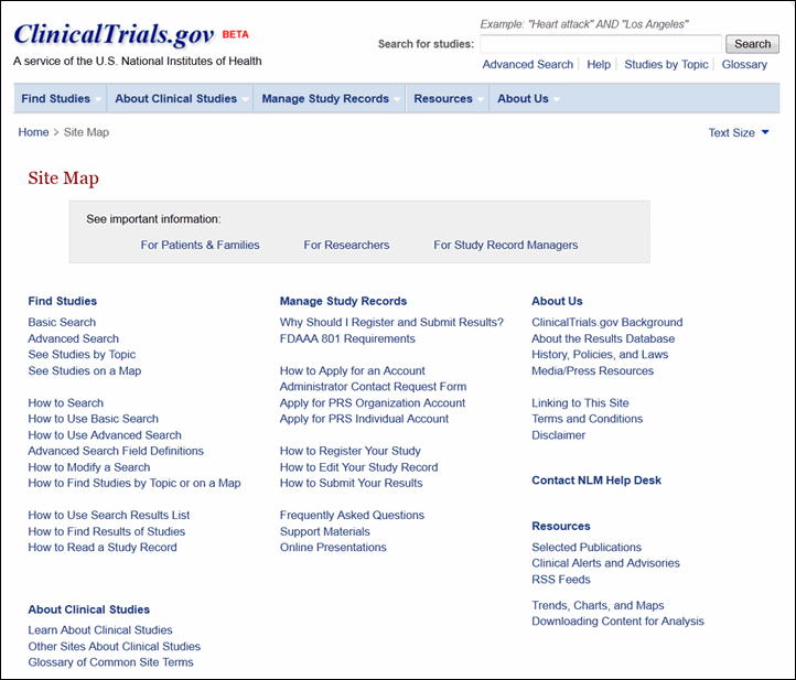 New Style And New Content For Clinicaltrials Gov Nlm Technical