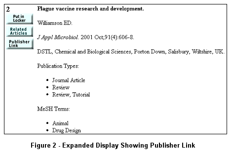 Expanded Display Showing Publisher Link