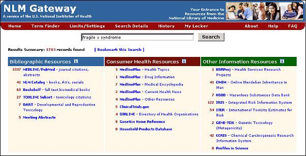 Screen capture of the new Gateway search results summary page.