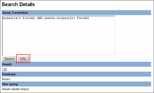 Screen capture of Details for the search  query â€œbreast needle biopsyâ€.