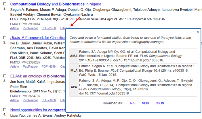 Pmc Citation Exporter Feature Now Available Nlm Technical Bulletin 15 Jan Feb